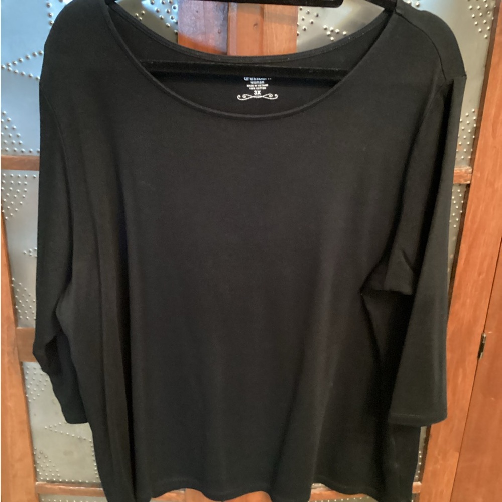 Dress barn black 3/4 sleeve top